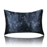 100% Mulberry Silk Pillowcase Luxury Zipper Print Pillow Cover Cushion Cover for Bed Sofa Ankha 22 momme Pillow CaseStarry Sky